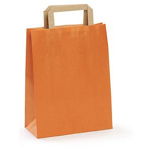 SAC KRAFT À POIGNÉES PLATES ORANGE 32X45X17 CM