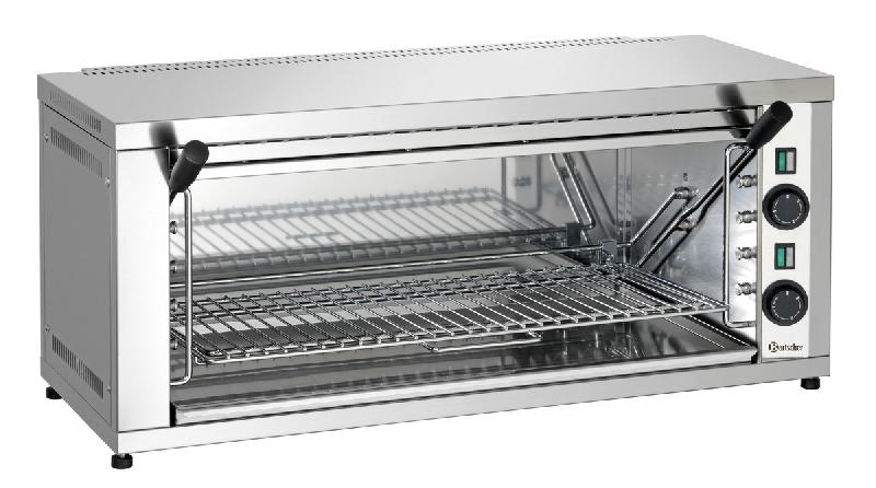 Salamandre électrique 600-2Z - 2 zones de chauffe - grille réglable - inox Bartscher_0