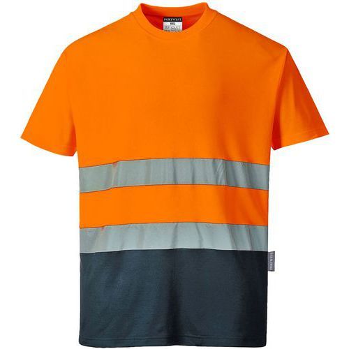 T-SHIRT BICOLORE À MANCHES COURTES S173 BLEU/ORANGE XXXL - PORTWEST