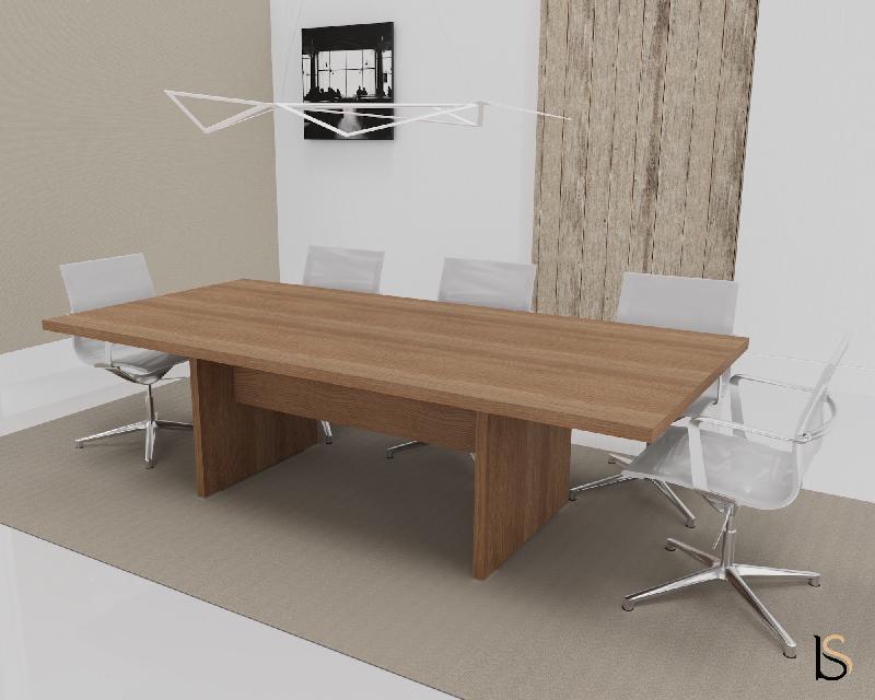 Table de réunion rectangulaire TAK - Mobel Linea. - Non, 250, Acacia foncé_0