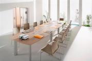 Table de réunion Frégate - 6 à 22 personnes - Plateau mélaminé ou stratifié - Piétement aluminium peint époxy_0