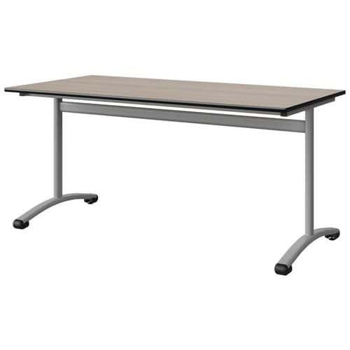 TABLE MALIBU 160X80 T6 DL STR ANTIB ACACIA/NOIR GRIS 9006 - MANUTAN EXPERT