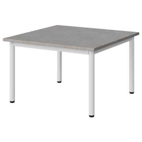 TABLE MALIBU 80X80CM T1 4P STRA ABS BÉTON F186/BLC 9016