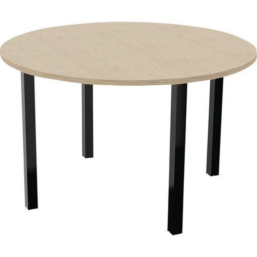 TABLE RÉUNION ARCHE Ø 120 CM 4 PIEDS CHÊNE / NOIR - BURONOMIC