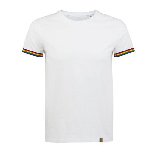 TEE-SHIRT PERSONNALISABLE HOMME EN COTON BLANC/MULTICO