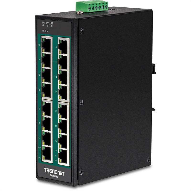 TRENDnet TI-PG160 Switch Rail DIN PoE+ Gigabit industriel à 16 ports_0