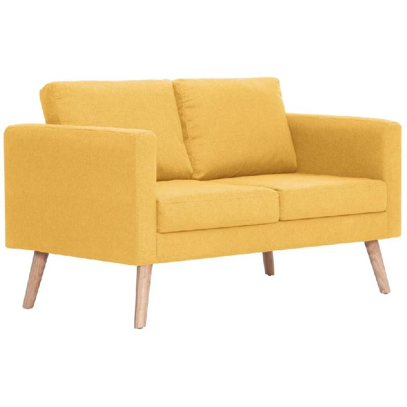 VidaXL Canapé à 2 places tissu jaune Modèle Yvanna - 281361_0