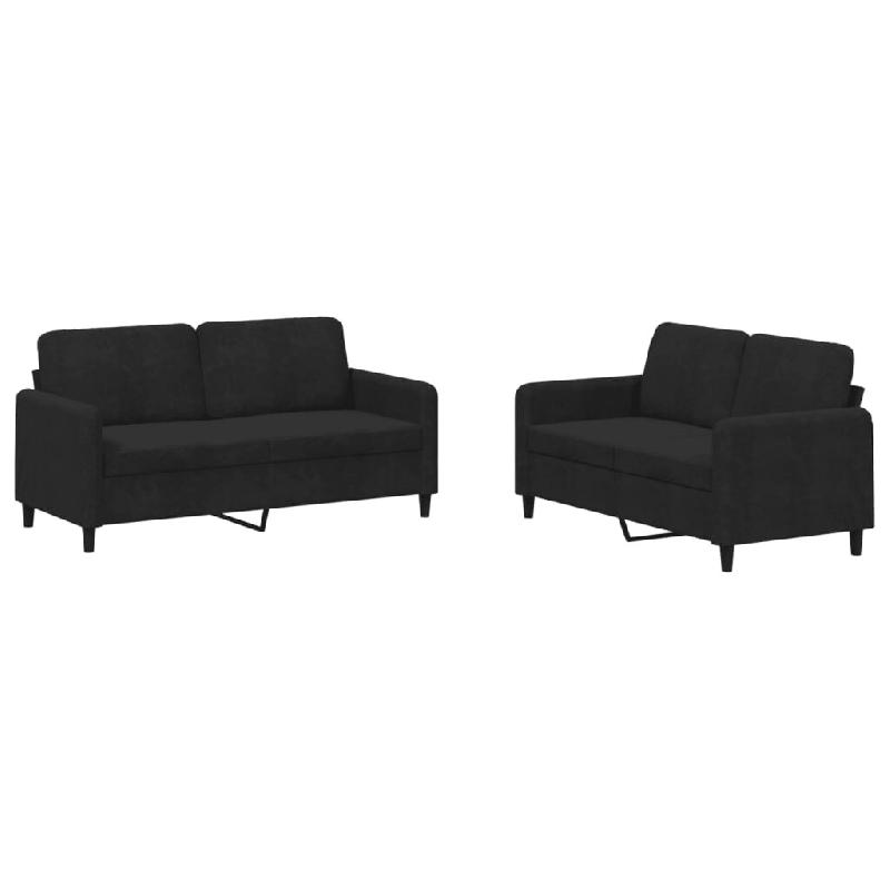 VidaXL Ensemble de canapés 2 pcs noir velours Modèle Nova Design Plus - 3201979_0