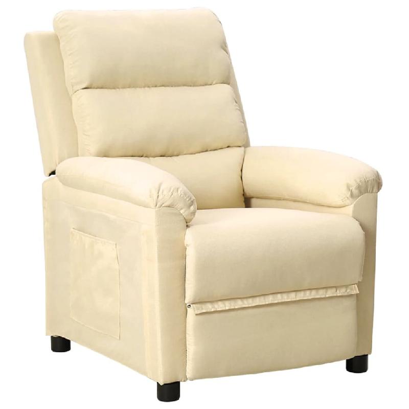 VidaXL Fauteuil inclinable Crème Tissu Modèle Wervoriax - 342348_0