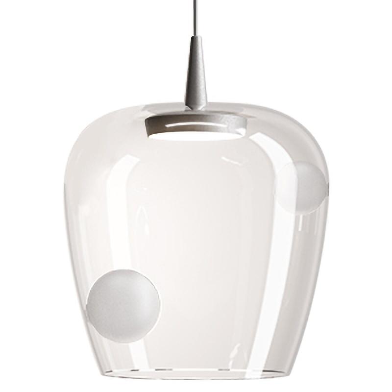Zafferano Suspension Bilia 27cm LED 8W 3000K en verre borosilicaté soufflé et aluminium sablé pour un éclairage d'intérieur élégant - gris 8058_0