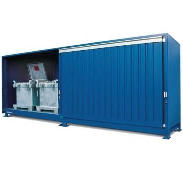 Conteneur de stockage 148218W - 1P 814 avec portes coulissantes et bac de rétention en acier intégré_0
