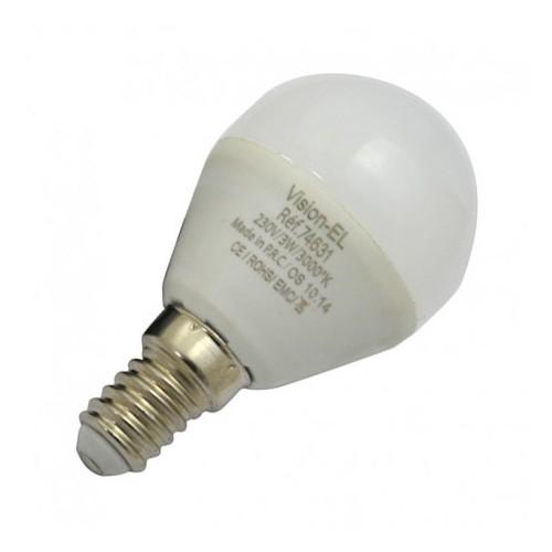 Ampoule led 3  watt p45 bulb  e14 3000°k ceramic dépoli  100-250v_0