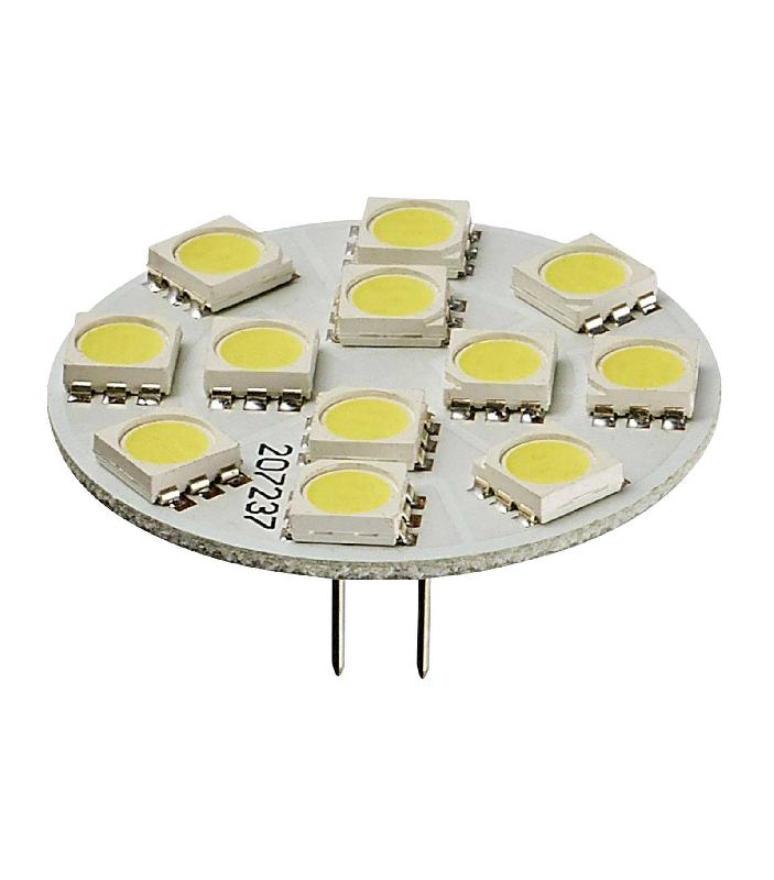 AMPOULE LED G4 BACKPIN PLAT À 12 SMD5050 2W 170LM (ÉQUIV 25W) BLANC