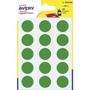 Avery sachet de 90 pastilles ø19 mm. Ecriture manuelle. Coloris vert._0