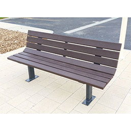 Banc avec lattes 100 % plastique recyclé et piétement en acier laqué - BILBAO_0