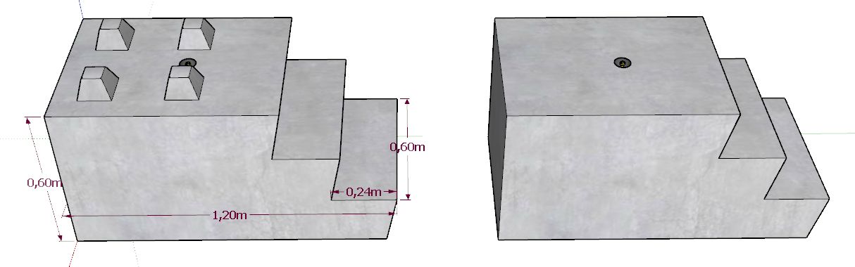 BB600x600x1200 - Bloc béton empilable type Lego - Stock Bloc - Poids 0,820 t_0