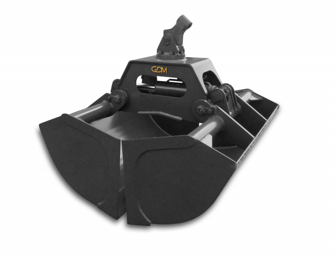 Benne preneuse à vérins horizontaux MH 100/2 - GDM - capacité 1100L - pour pelles 21T et chargeuses 28T_0