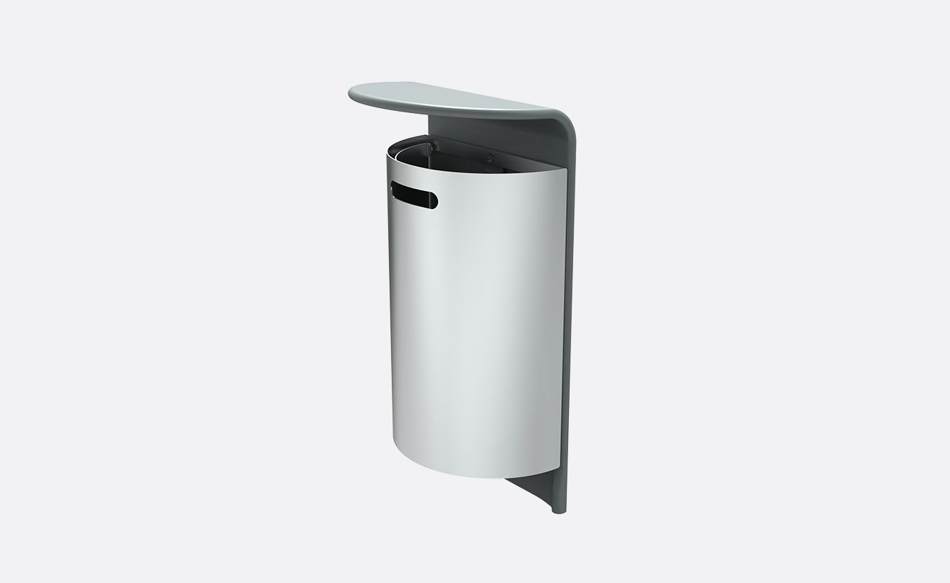 Cais - poubelle publique - Larus - acier et fonte - 40L_0