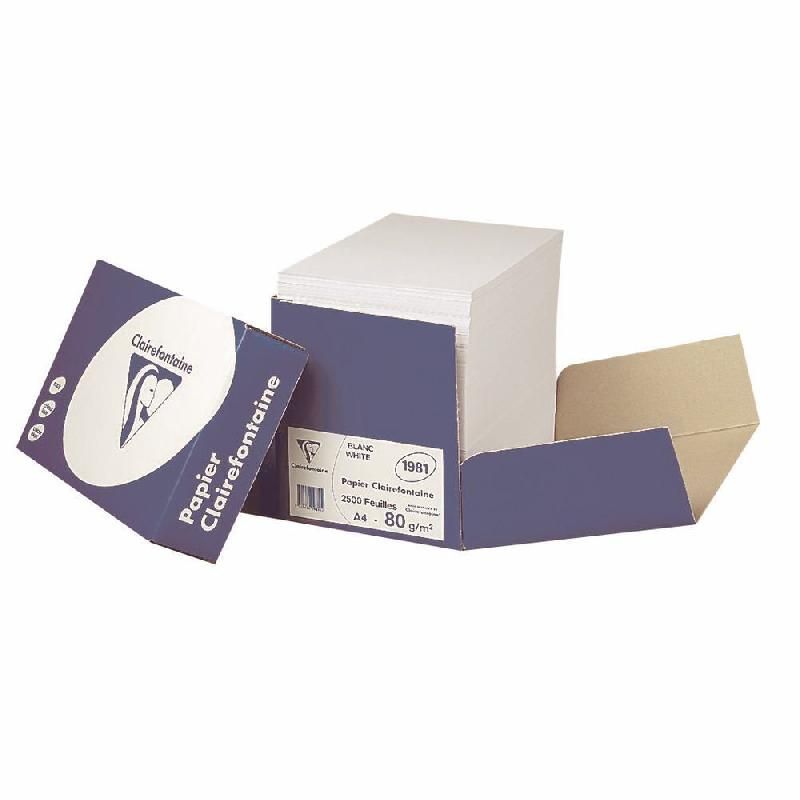 CLAIREFONTAINE CARTON DE 2500 FEUILLES CLAIRALFA - FORMAT A4 (80 G/M²) - COULEUR BLANC