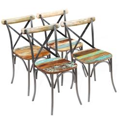 Décoshop26 - Lot de 4 chaises de salle à manger cuisine design industriel bois de récupération solide CDS021330 - 3001181999784_0