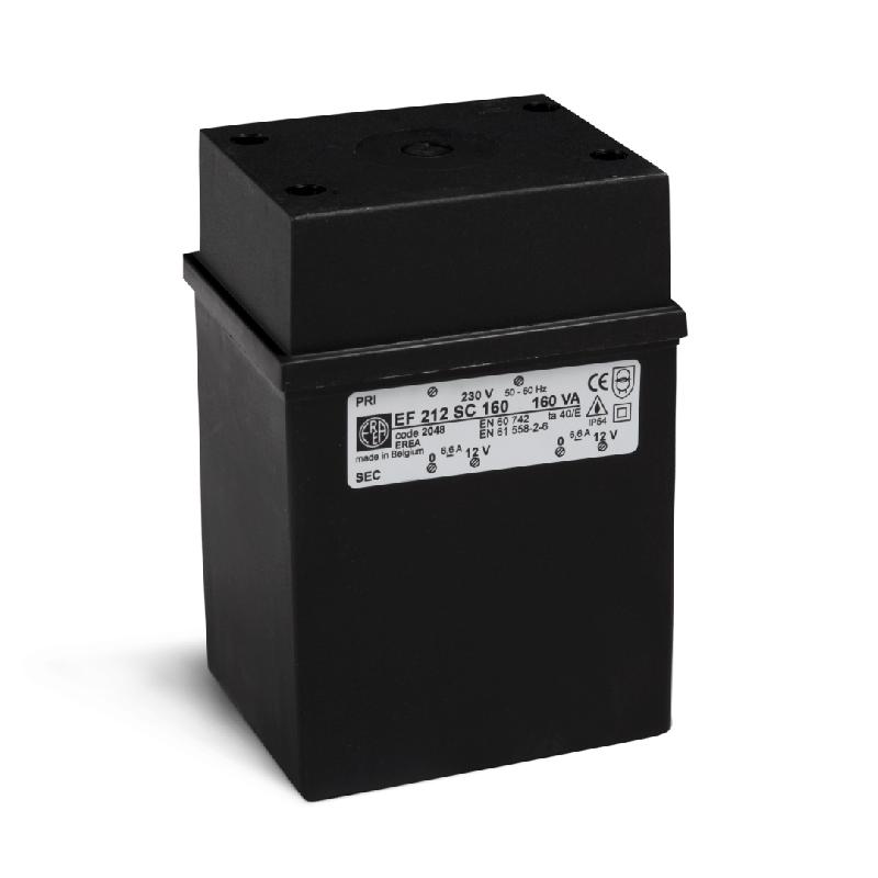 Transformateur monophasé de sécurité EF 212SC160 - IP54 - 160VA - Primaire 230V - Secondaire 2x12V_0