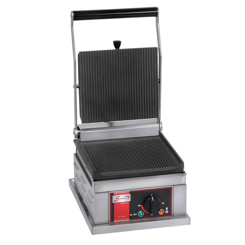 Grills panini petit modèle Sofraca - plaque en fonte, capacité 120 pièces/heure - professionnel et robuste_0
