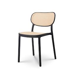 Kosmi Chaise de salle à manger noire style vintage - noir 3760301693291_0