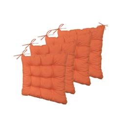 Lot de 4 Galettes de chaise 40 x 40 cm - Terracotta - rouge polyester 3760312932396_0