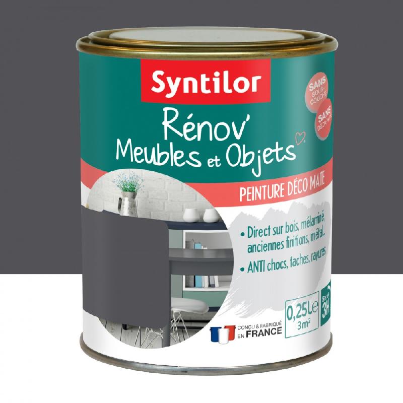 Peinture meuble et boiserie rénov' SYNTILOR - gris design mat 250 ml - sans sous-couche, anti-chocs, résistante et couvrante_0