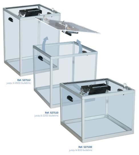 Urne électorale en aluminium anodisé - Faces transparentes en PMMA - Stockage rapide et stable_0