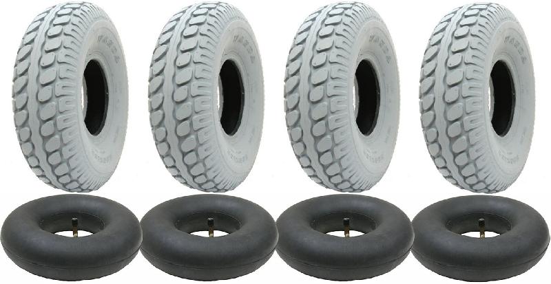 330x100 Grey Mobility Scooter tyre and Tube, Pneumatic tire, 400-5 - Set of 4_0