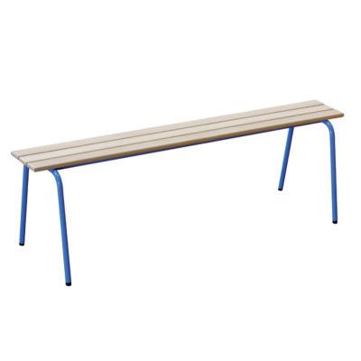 Banc scolaire sans dossier 120 cm pieds bleus_0