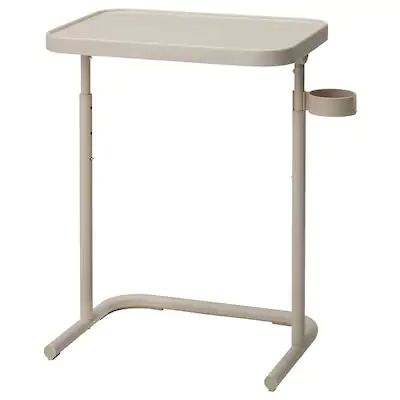 Björkåsen - table pour ordinateur portable beige - réglable, pliable, avec support tasse - l46 x l35 x h65 cm / 12 kg_0