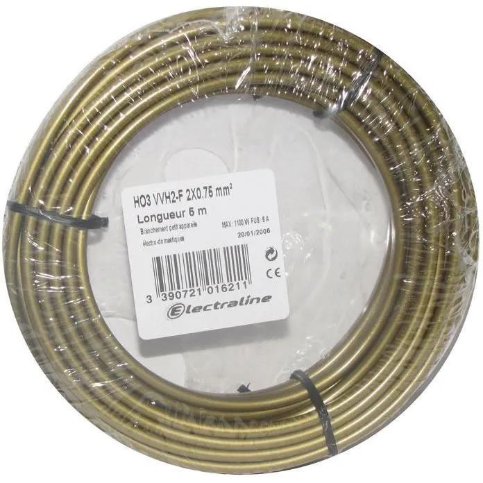 Câble souple ho3 vvh2-f 5m 2 x 0,75mm² or - 60113023n - 552645_0
