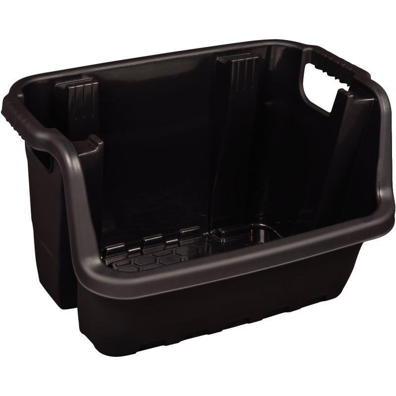 Caisse de rangement heavy duty - 59x41x36cm - noir - robuste et empilable_0