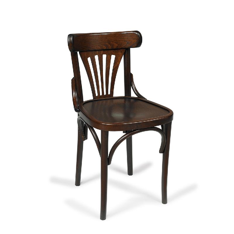 Chaise de bistrot HALLES - bois foncé - style Thonet en hêtre, rétro et confortable_0
