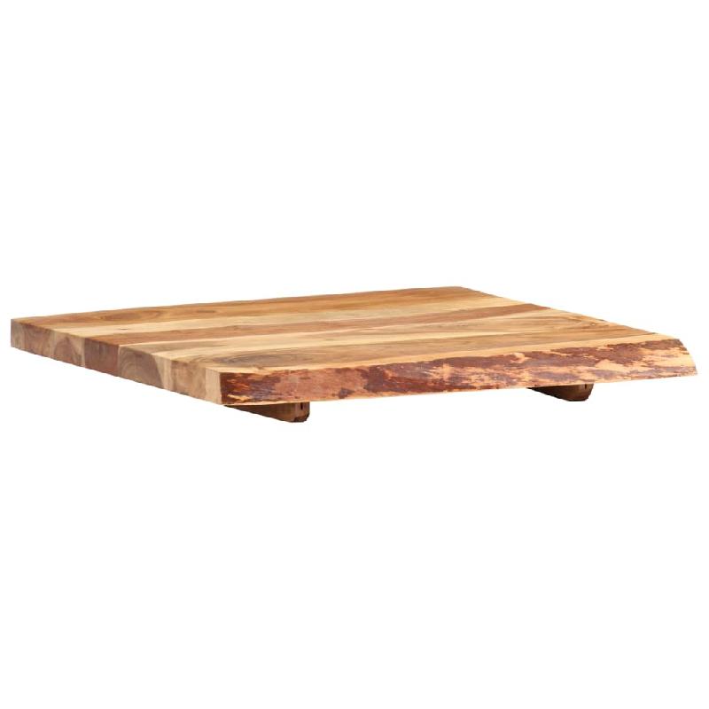 Dessus de meuble-lavabo en bois d'acacia massif - étagère flottante - tablette de meuble-lavabo 58 x 55 cm - bord en bois vivant - 02_0003425_0