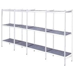 EURAST - Étagères en duralumin 3 niveaux - 5080x470x1700 mm - 50804300 - inox 50804300_0