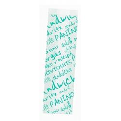 Firplast - Sac sandwich décor PPT bleu 10x5x36 cm - Blanc - Papier kraft résistant - Réf : 3700466042251_0