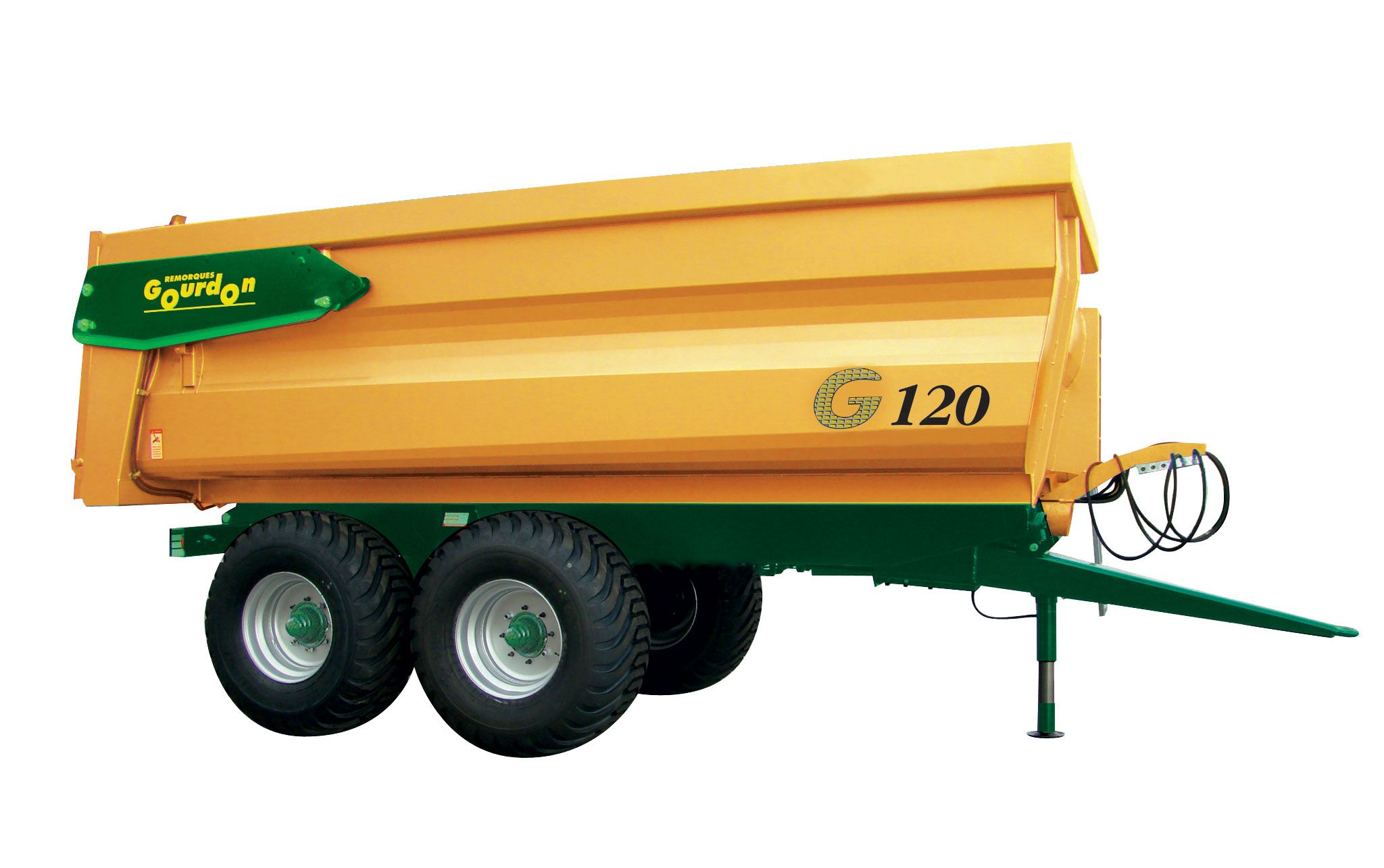 G 120 Benne agricole monocoque - Gourdon SA - Charge 12 t - Essieux boggie et caisse surbaissée_0