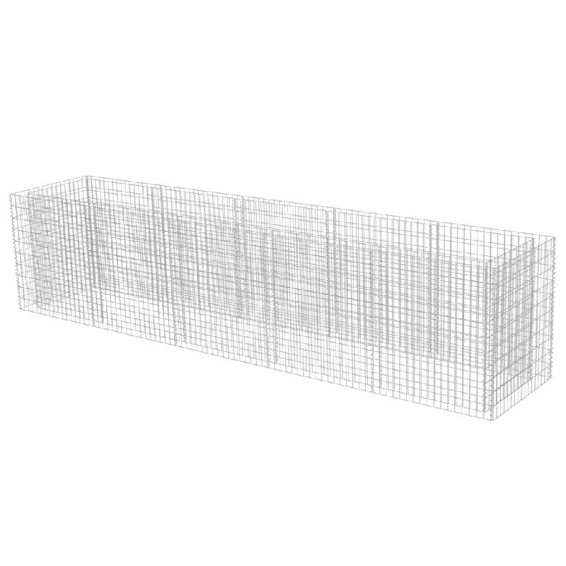 Jardinière surélevée à gabion en acier galvanisé - 450 x 90 x 100 cm - Réf. 02_0001303_0