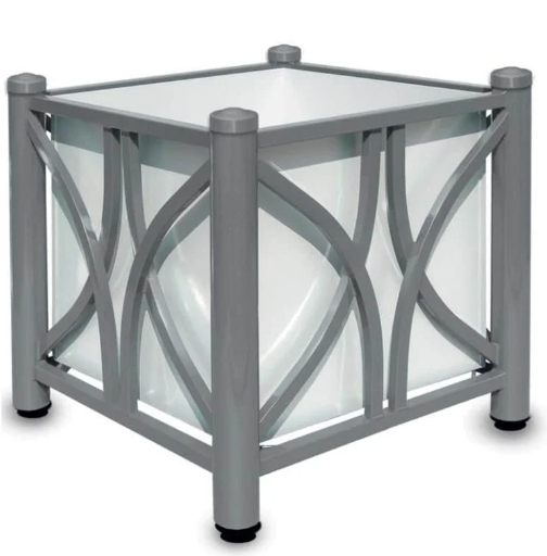 Jardinière VAUBAN Comète 78×78 - Bac avec réserve d'eau, Tube acier avec peinture polyester_0