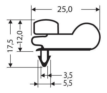 Joint pvc a clipser sans aimant pour meubles frigos jpc-006_0