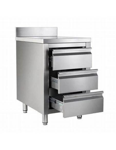 Meuble inox bas à tiroirs GN1/1 TOURNUS EQUIPEMENT - Référence : 524 643 - Fabrication française_0