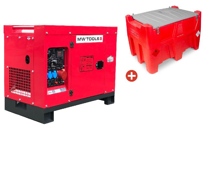 Groupe électrogène diesel 10kW + station de ravitaillement 440L MW Tools DG100EPACK2_0