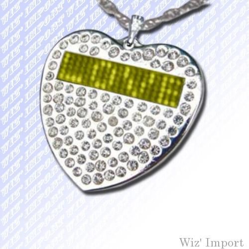 PENDENTIF COEUR AVEC LED JAUNE