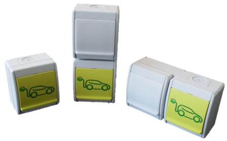 Prise type II - charge lente pour véhicule électrique - brochage domestique NF - avec option module lumineux_0
