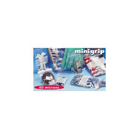 Sachet Minigrip bande blanche PEBD 60 microns - 4 x 6 cm - Carton de 1000 - Référence TLE420_0