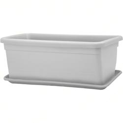 Sicignano Jardinière de balcon Venice avec récupérateur d'eau cm.50 Havane - blanc plastique 8050054387642_0