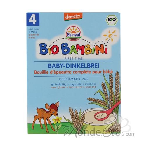 SUNVAL - BOUILLIE À L'ÉPEAUTRE BÉBÉ DÈS 4 MOIS 200GR